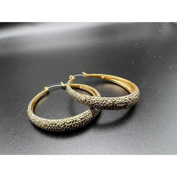 Crystal Encrusted Hoops - Picture 1 of 6